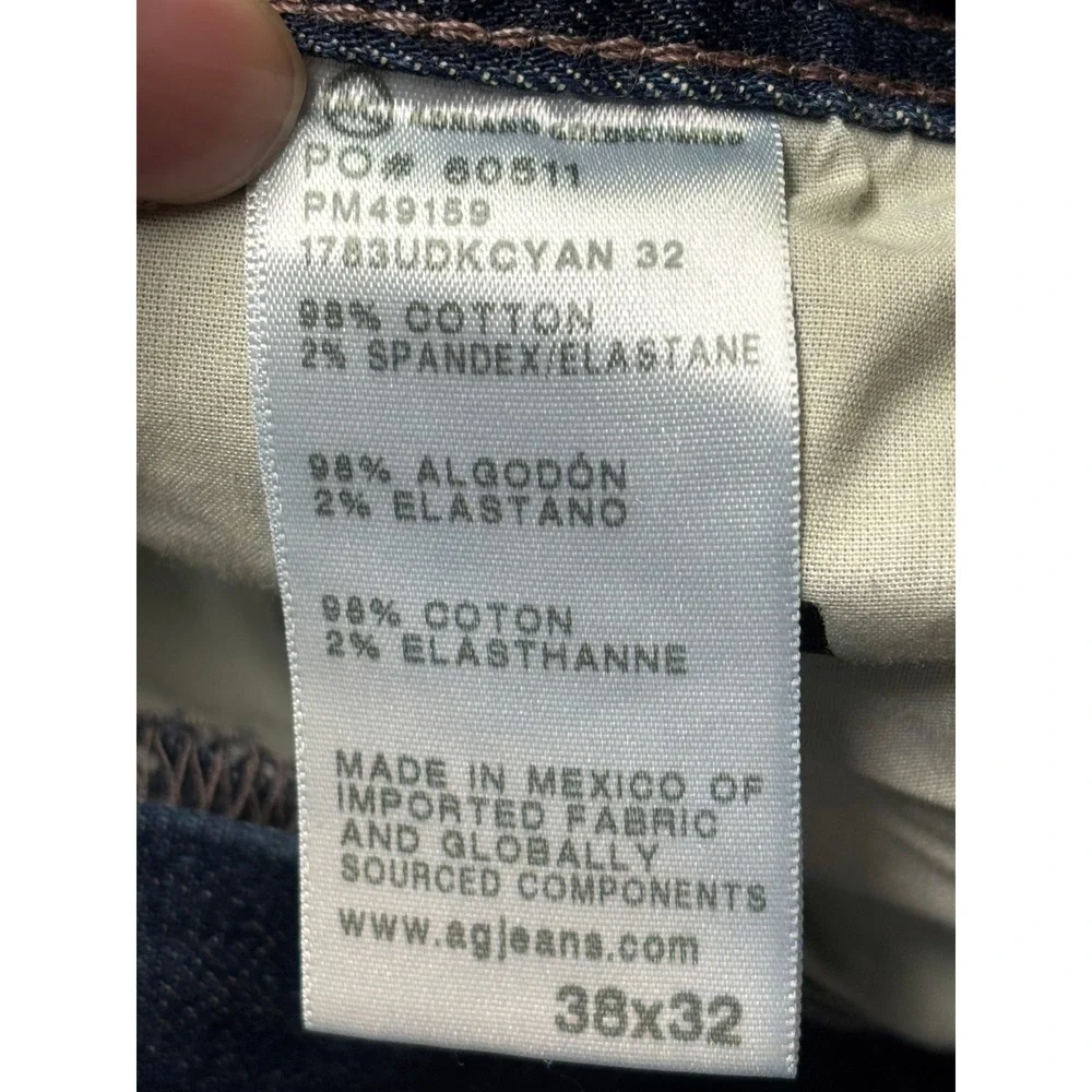 AG Adriano Goldschmied Tellis Modern Slim Japanese Fabric Jeans Mens 38x32‎ Blue